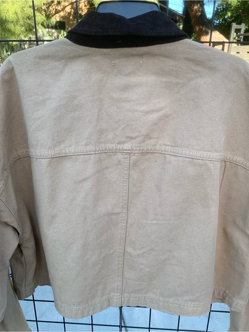 NWT Arizona Jean Co. Tan Canvas Jacket with Contrast Collar - Picture 5 of 8
